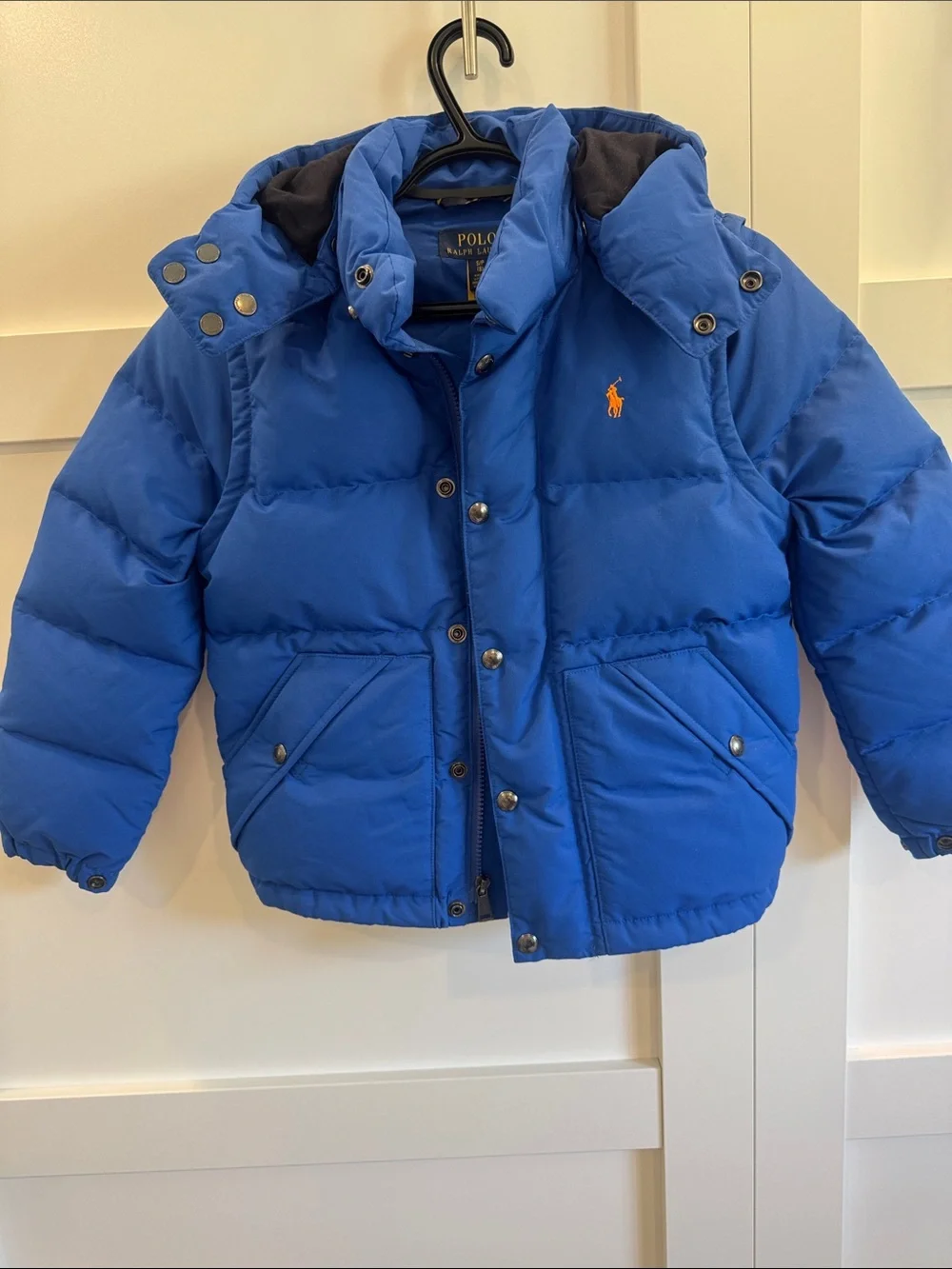 Polo by Ralph Lauren Kids Bright Blue Hooded Quilted Puffer Jacket/vest